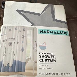 Polar Bear Shower Curtain - Gray and Blue